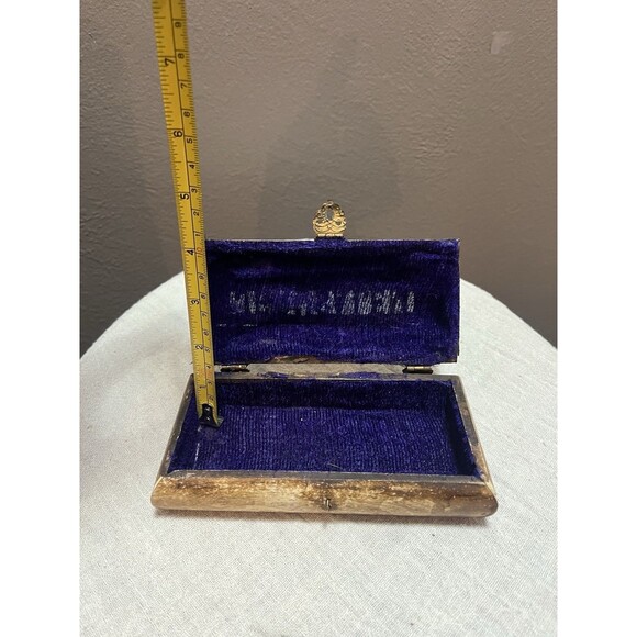 Jewelry Box Vintage Jerusalem with Brass Copper Ornament Hand Made - Picture 11 of 11